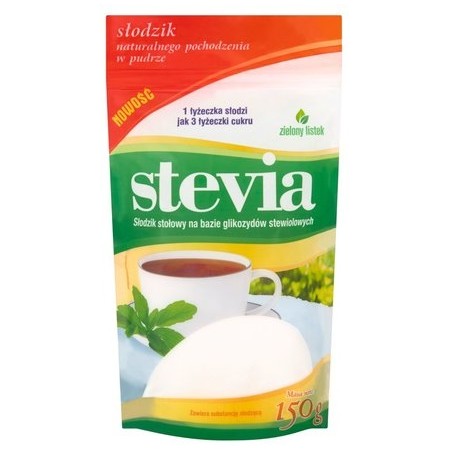 STEVIA PUDER 150 g (DOYPACK) - ZIELONY LISTEK
