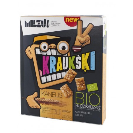 CRUNCHIES ŻYTNIO - OWSIANE CYNAMONOWE BIO 250 g - MILZU