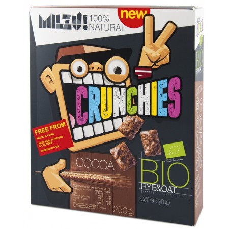 CRUNCHIES ŻYTNIO - OWSIANE KAKAOWE BIO 250 g - MILZU