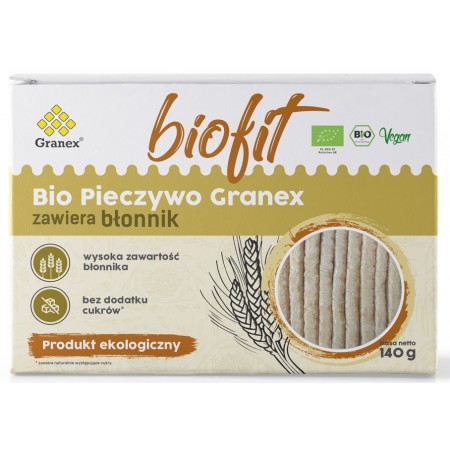 PIECZYWO CHRUPKIE Z BŁONNIKIEM BEZ DODATKU CUKRU BIO 140 g - GRANEX