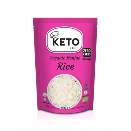 MAKARON KETO (KONJAC TYPU NOODLE W KSZTAŁCIE RYŻU) BEZGLUTENOWY BIO 270 g - KETO CHEF (BETTER THAN FOODS)