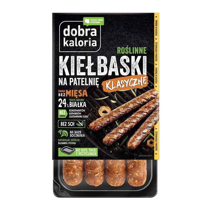ROŚLINNE KIEŁBASKI KLASYCZNE 180 g - DOBRA KALORIA