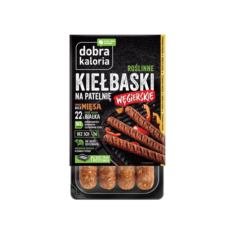 ROŚLINNE KIEŁBASKI WĘGIERSKIE 180 g - DOBRA KALORIA