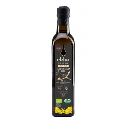 OLEJ RZEPAKOWY DO GOTOWANIA I SMAŻENIA TŁOCZONY NA ZIMNO BIO 1 L - EKKO