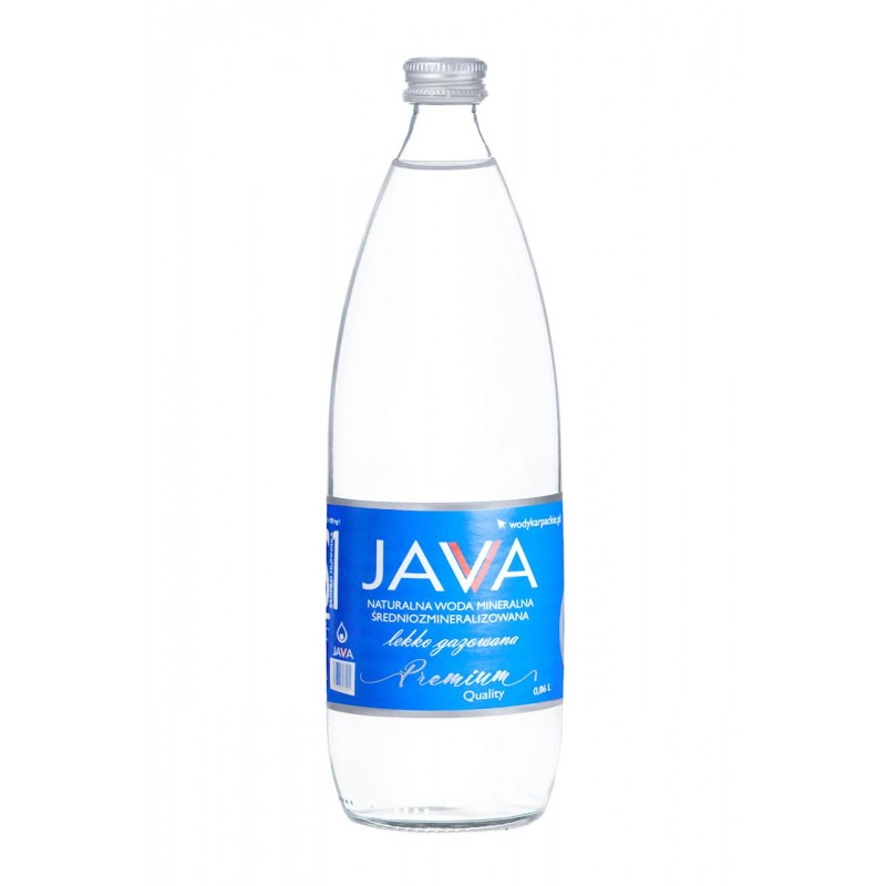 NATURALNA WODA MINERALNA ŚREDNIOZMINERALIZOWANA LEKKO GAZOWANA 860 ml (SZKŁO) - JAVA