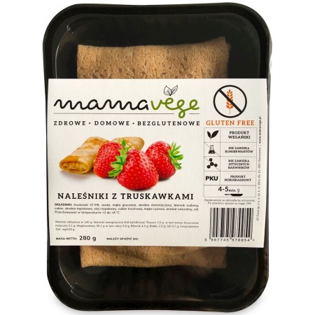 NALEŚNIKI Z TRUSKAWKAMI BEZGLUTENOWE 280 g - MAMA VEGE