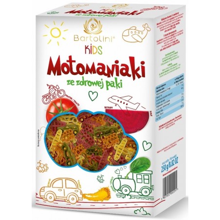 MAKARON (5-SMAKOWY) DLA DZIECI MOTOMANIAKI 250 g - BARTOLINI