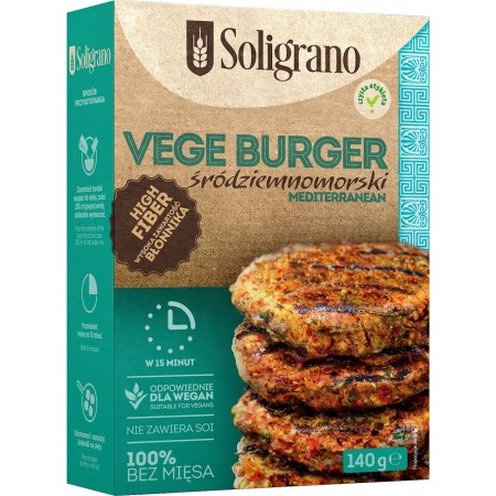MIESZANKA NA VEGE BURGER ŚRÓDZIEMNOMORSKI 140 g - SOLIGRANO