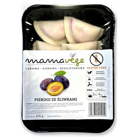 PIEROGI ZE ŚLIWKAMI BEZGLUTENOWE 275 g - MAMA VEGE