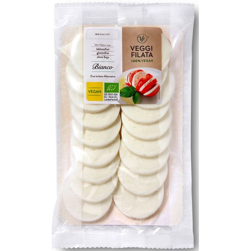 PRODUKT WEGAŃSKI A LA MOZZARELLA BEZGLUTENOWY BIO 150 g - VEGGI FILATA