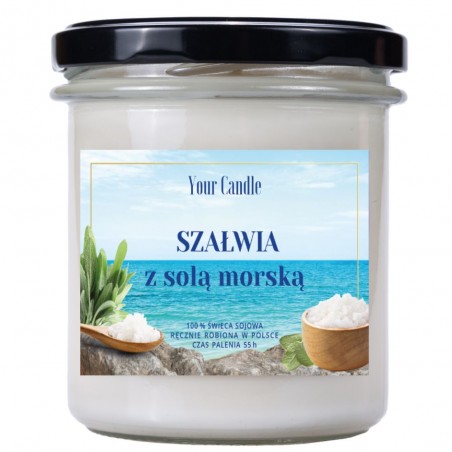 ŚWIECA SOJOWA SZAŁWIA Z SOLĄ MORSKĄ 300 ml - YOUR CANDLE