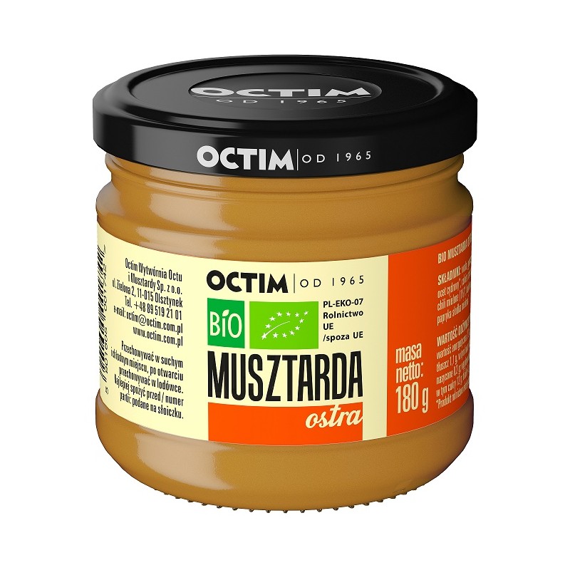MUSZTARDA OSTRA BIO 180 g - OCTIM