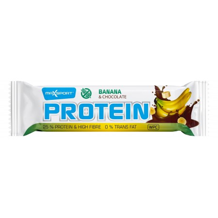 BATON PROTEINOWY WPI BANANOWY W MLECZNEJ CZEKOLADZIE BEZGLUTENOWY 50 g - MAXSPORT