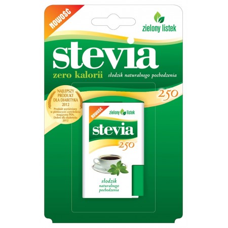 STEVIA PASTYLKI W DOZOWNIKU (OPAKOWANIE BLISTER) (250 szt.) 13 g - ZIELONY LISTEK