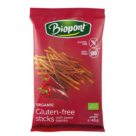PALUSZKI PAPRYKOWE BEZGLUTENOWE BIO 45 g - BIOPONT