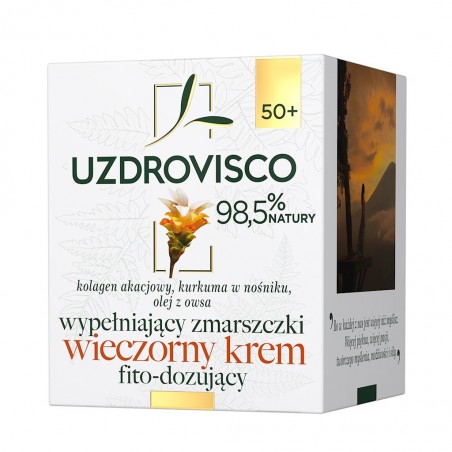 KREM DO TWARZY WYPEŁNIAJĄCY ZMARSZCZKI NA NOC FITO-DOZUJĄCY 50 ml - UZDROVISCO (KURKUMA)