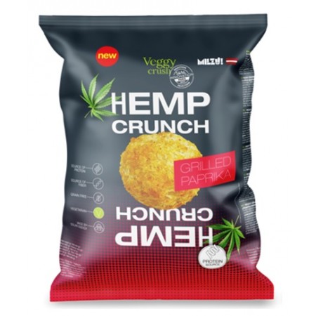 CHRUPKI O SMAKU GRILLOWANEJ PAPRYKI Z BIAŁKIEM KONOPNYM 100 g - VEGGY CRUSH (MILZU)