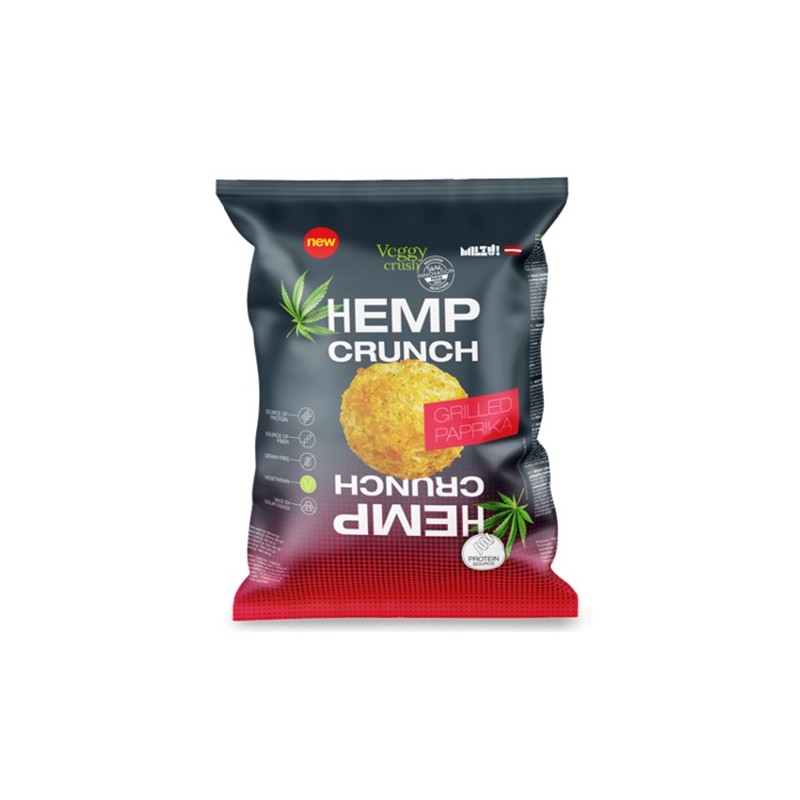 CHRUPKI O SMAKU GRILLOWANEJ PAPRYKI Z BIAŁKIEM KONOPNYM 100 g - VEGGY CRUSH (MILZU)