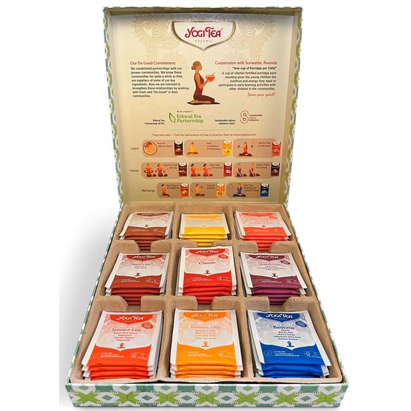ZESTAW HERBATEK BIO W PUDEŁKU PREZENTOWYM (SELECTION BOX) (9 SMAKÓW x 5 TOREBEK) 88,5 g - YOGI TEA