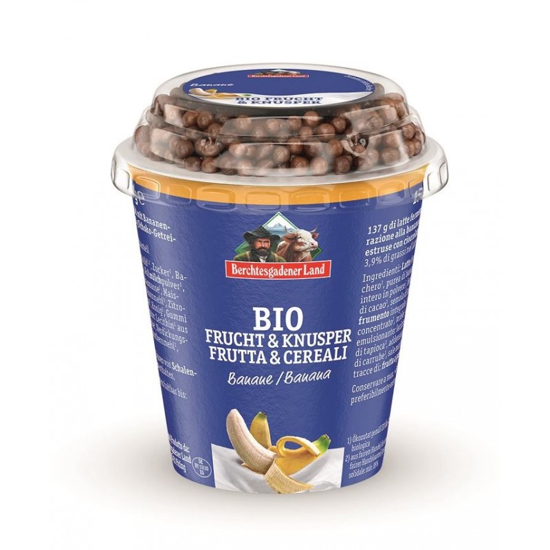 JOGURT BANANOWY Z KULKAMI CZEKOLADOWYMI  BIO 150 g - BERCHTESGADENER LAND