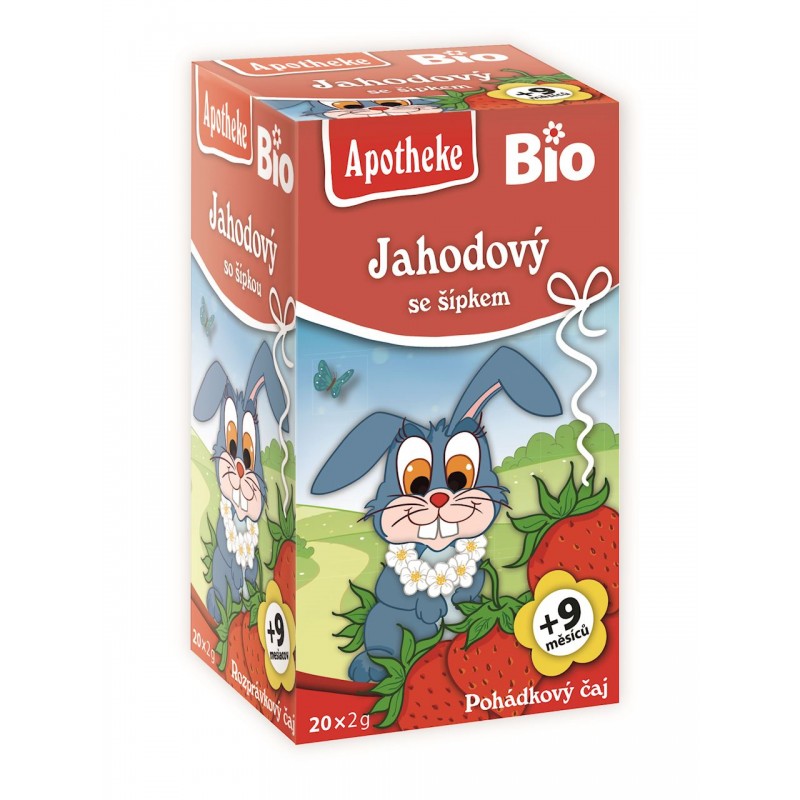 HERBATA DLA DZIECI - DZIKA RÓŻA, TRUSKAWKA PO 9 MIESIĄCU BIO (20 x 2 g) 40 g - APOTHEKE
