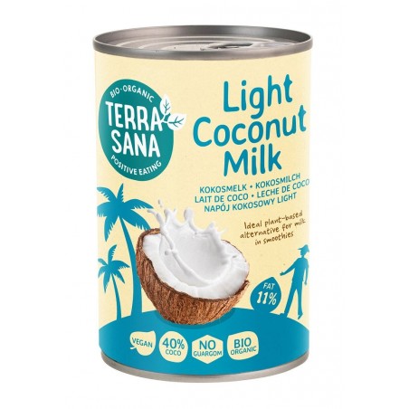 COCONUT MILK - NAPÓJ KOKOSOWY LIGHT BEZ GUMY GUAR (11 % TŁUSZCZU) BIO 400 ml - TERRASANA