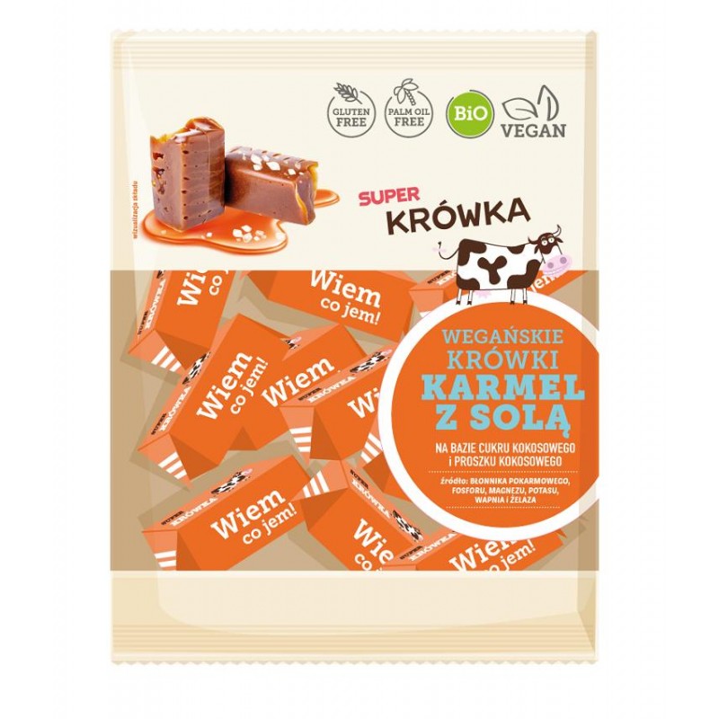 KRÓWKI O SMAKU KARMELU Z SOLĄ BEZMLECZNE BEZGLUTENOWE BIO 150 g - ME GUSTO (SUPER KRÓWKA)