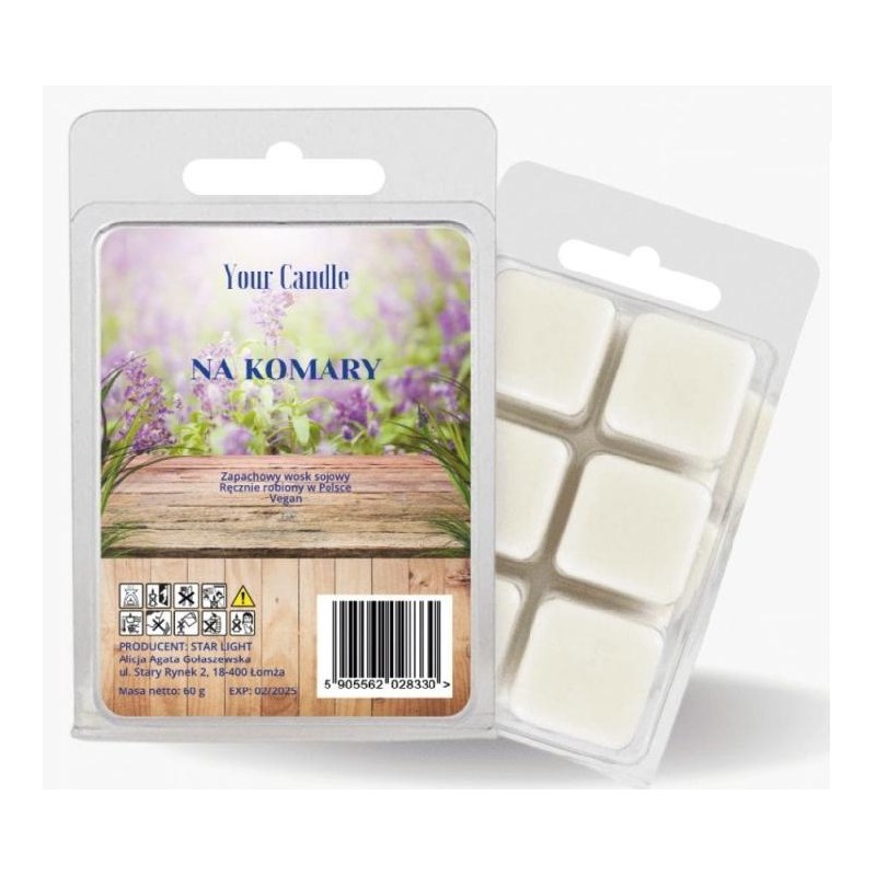 WOSK ZAPACHOWY SOJOWY NA KOMARY (6 x 10 g) 60 g - YOUR CANDLE (PRODUKT SEZONOWY)