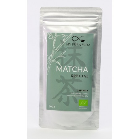 HERBATA ZIELONA MATCHA SPECIAL JAPOŃSKA BIO 100 g - MY PURA VIDA