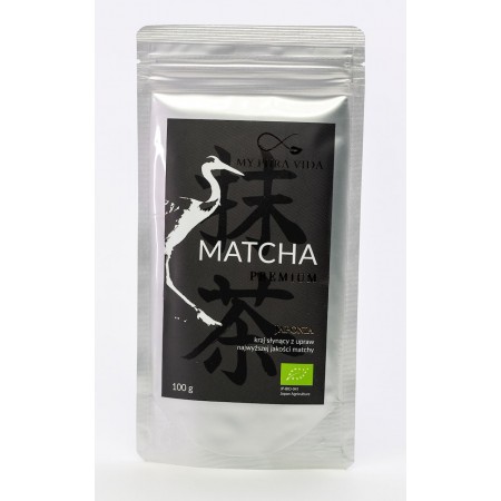 HERBATA ZIELONA MATCHA PREMIUM JAPOŃSKA BIO 100 g - MY PURA VIDA