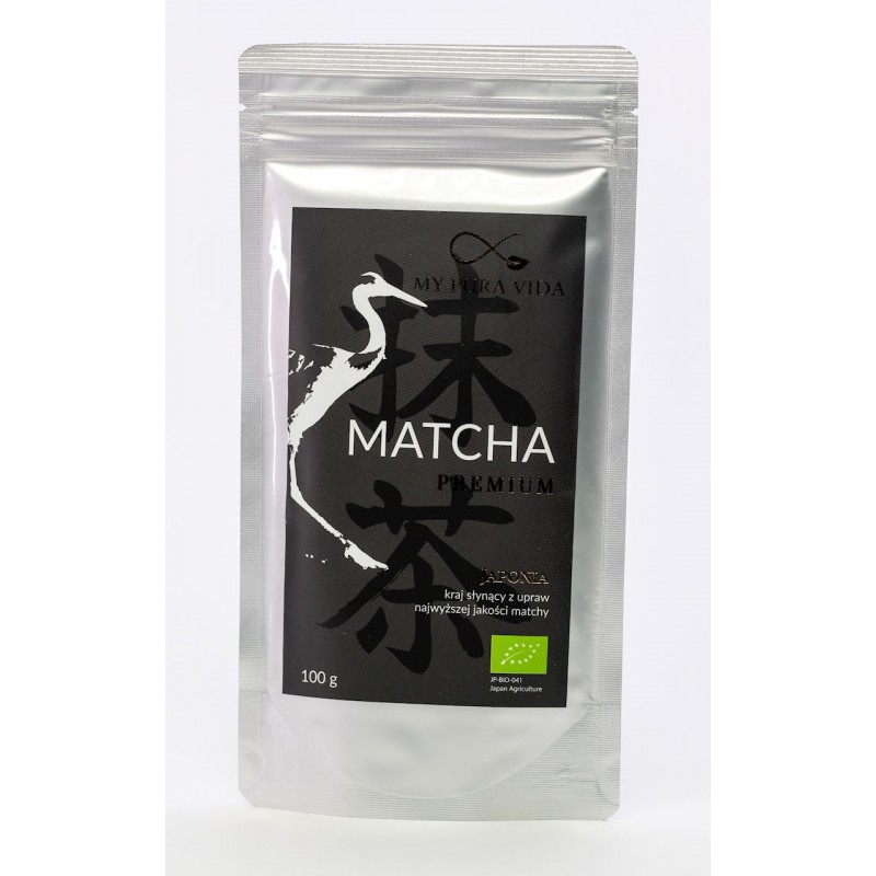 HERBATA ZIELONA MATCHA PREMIUM JAPOŃSKA BIO 100 g - MY PURA VIDA