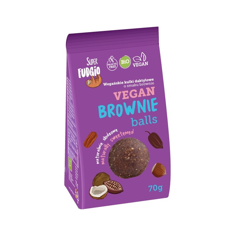 KULKI DAKTYLOWE O SMAKU BROWNIE BIO 70 g - ME GUSTO (SUPER FUDGIO)