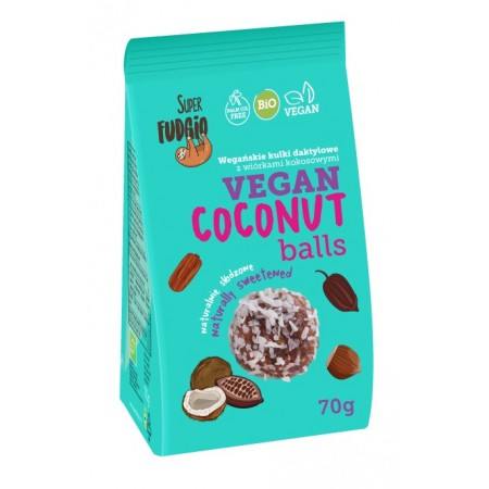 KULKI DAKTYLOWE Z WIÓRKAMI KOKOSOWYMI BIO 70 g - ME GUSTO (SUPER FUDGIO)