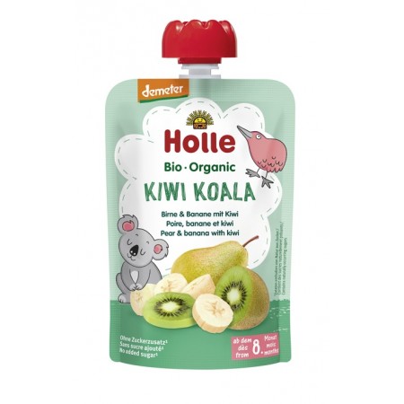 MUS W TUBCE KIWI KOALA (GRUSZKA - BANAN - KIWI) BEZ DODATKU CUKRÓW OD 8 MIESIĄCA DEMETER BIO 100 g - HOLLE