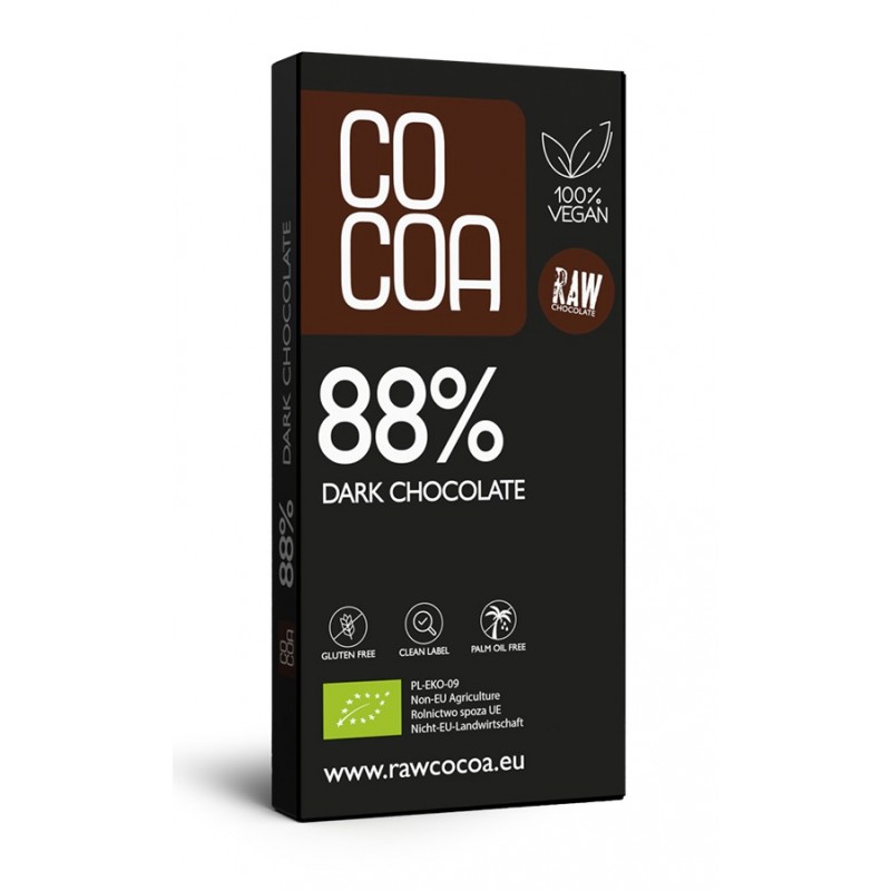 CZEKOLADA CIEMNA 88 % BEZGLUTENOWA BIO 50 g - COCOA
