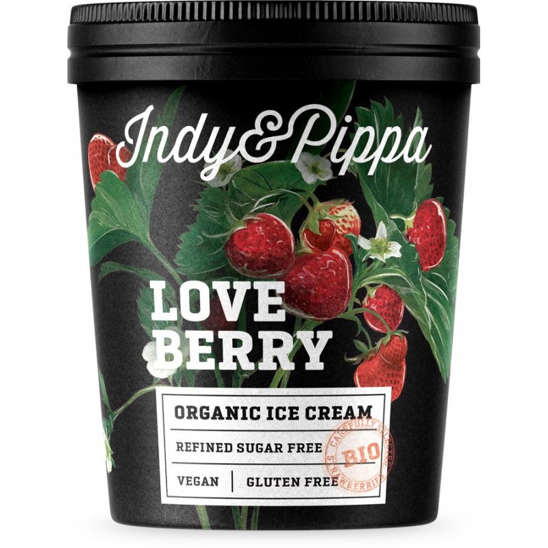 LODY WEGAŃSKIE BEZGLUTENOWE - INDY & PIPPA - TRUSKAWKA BIO 125 ml