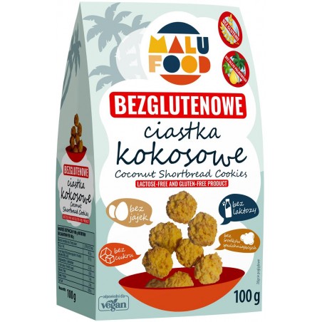 CIASTKA KOKOSOWE BEZ CUKRU BEZGLUTENOWE 100 g - MALU FOOD