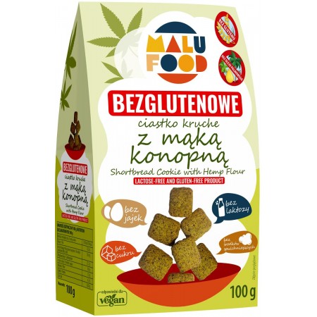 CIASTKA KRUCHE Z MĄKĄ KONOPNĄ BEZ CUKRU BEZGLUTENOWE 100 g - MALU FOOD