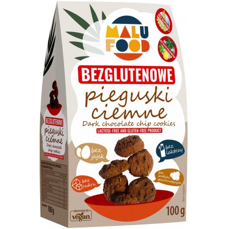 CIASTKA PIEGUSKI CIEMNE BEZ CUKRU BEZGLUTENOWE 100 g - MALU FOOD