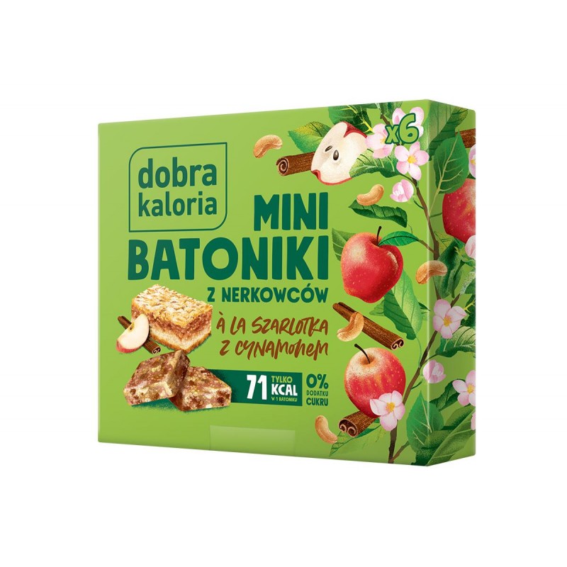 BATONIKI MINI Z NERKOWCÓW A'LA SZARLOTKA Z CYNAMONEM (6 x 17 g) 102 g - DOBRA KALORIA