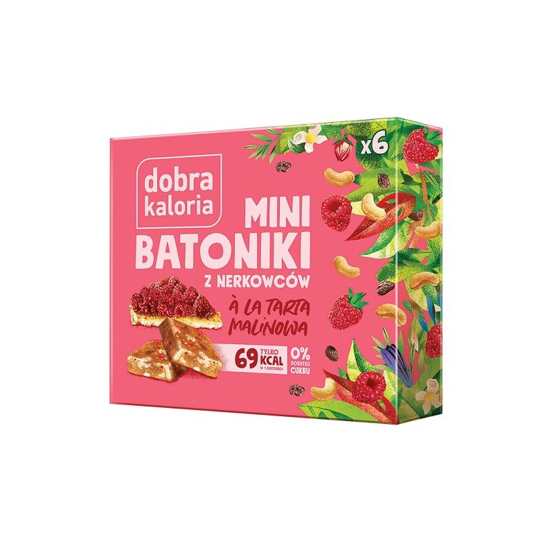 BATONIKI MINI Z NERKOWCÓW A'LA TARTA MALINOWA (6 x 17 g) 102 g - DOBRA KALORIA