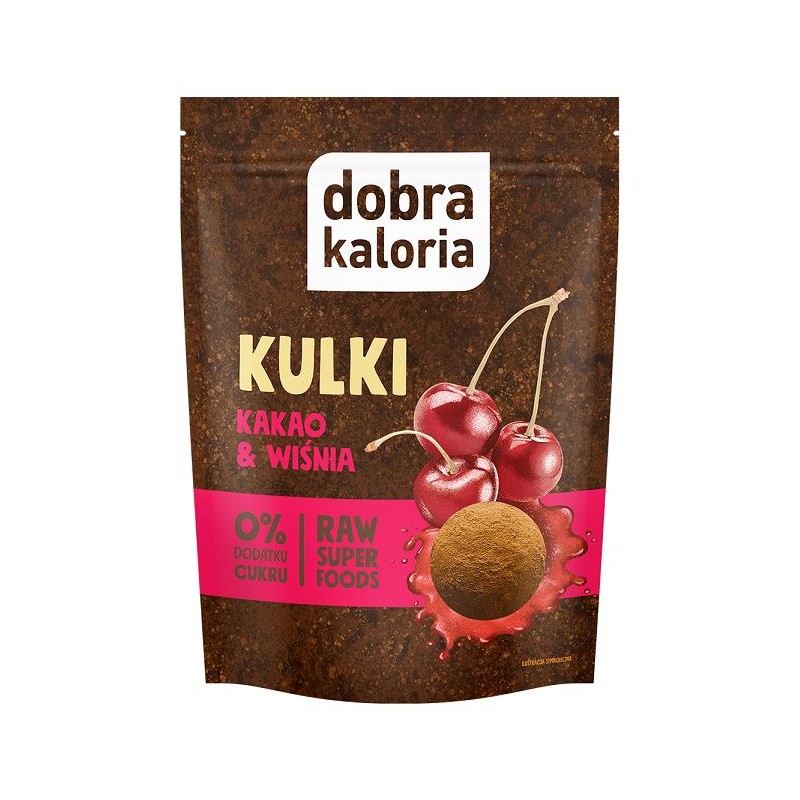 KULKI DAKTYLOWE KAKAO & WIŚNIA 0% DODATKU CUKRU 58 g - DOBRA KALORIA