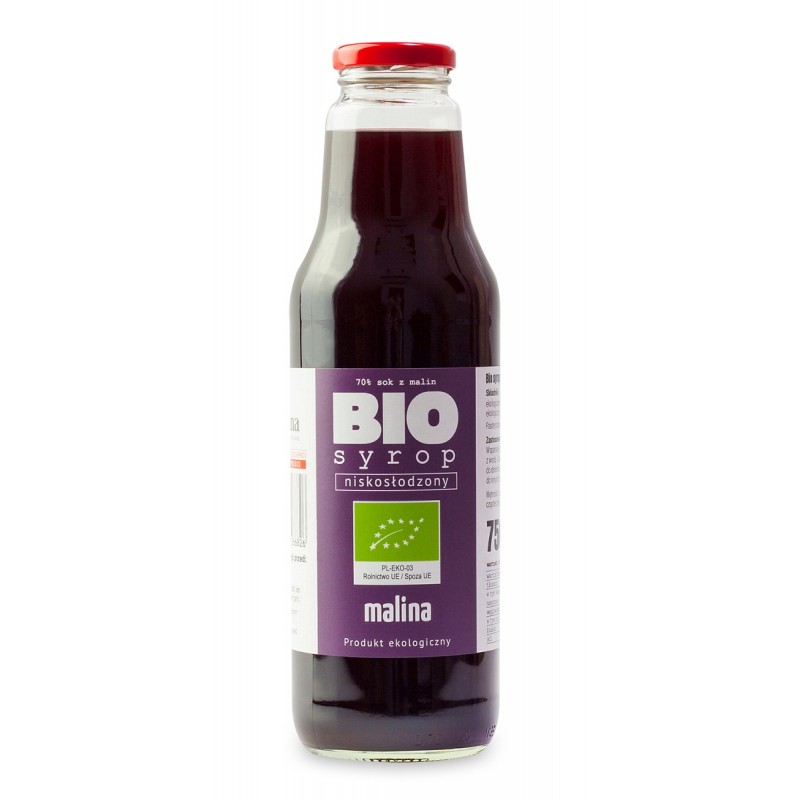 SYROP Z MALIN NISKOSŁODZONY BIO 750 ml - KAMIONNA