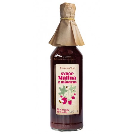 SYROP MALINA Z MIODEM 500 ml - PROSTO ZE WSI