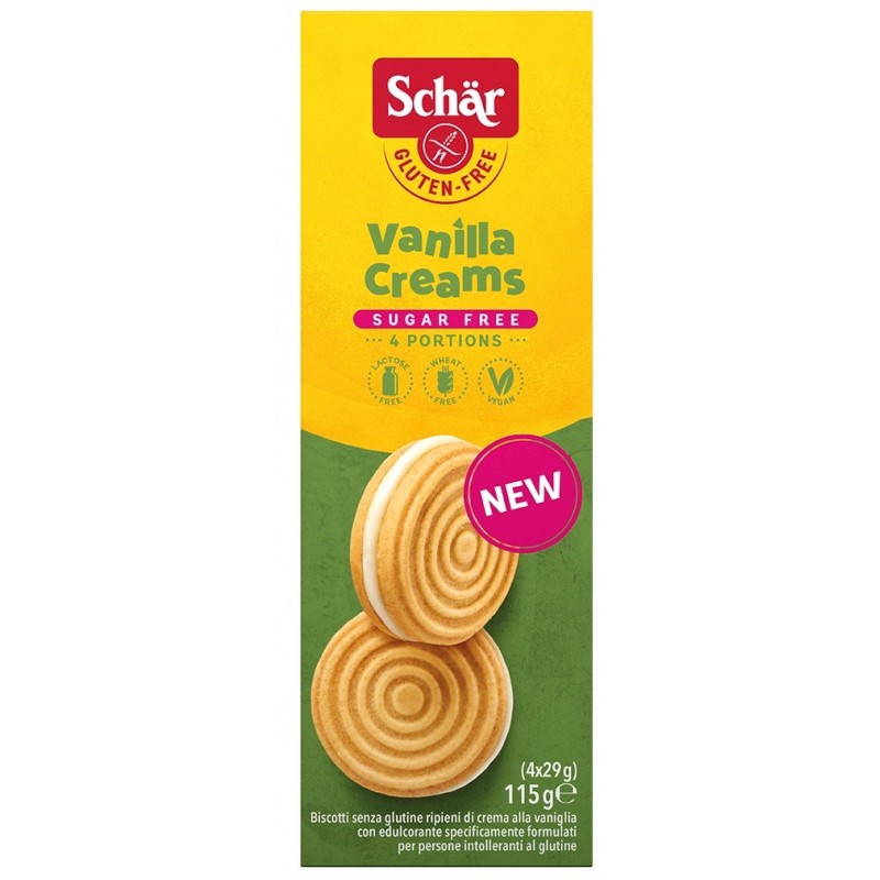 Vanilla Creams- ciastka z kremem waniliowym bez cukru BEZGL. 115 g