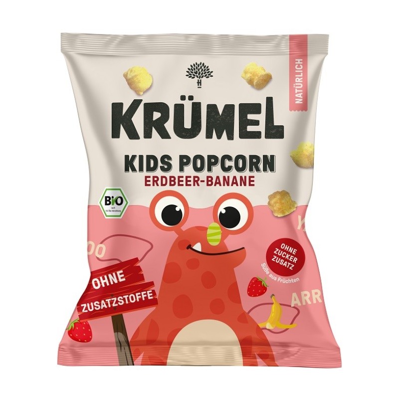 Chrupki popcorn dla dzieci truskawka- banan BIO 20 g