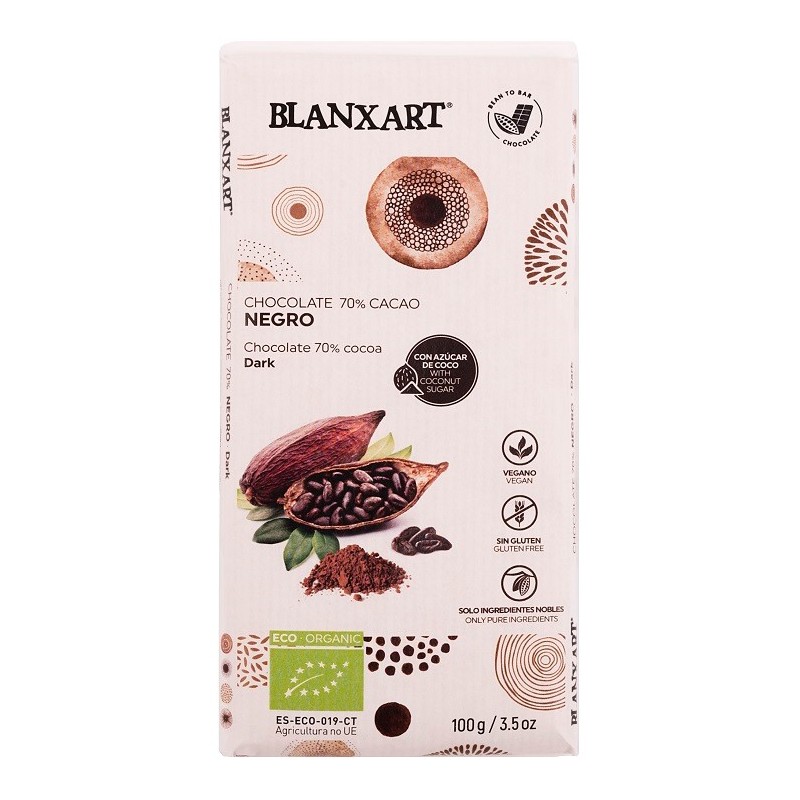 Czekolada gorzka 70% słodzona cukrem kokosowym BEZGL. BIO 100 g