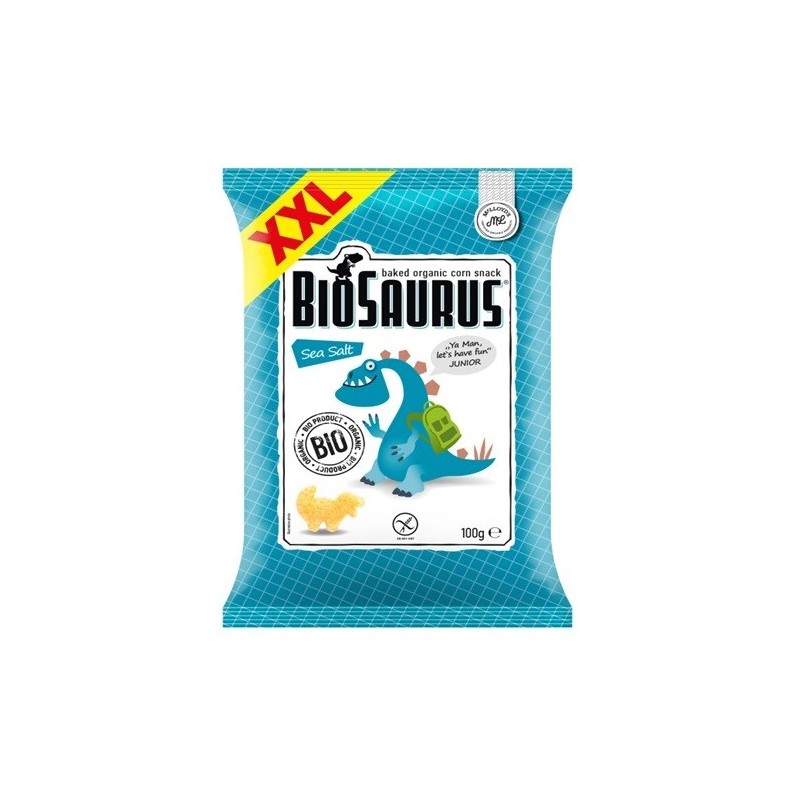 Chrupki kukurydziane Dinozaury z solą morską XXL BEZGL. BIO 100 g