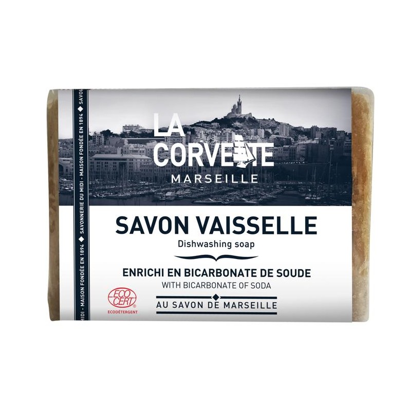 MYDŁO MARSYLSKIE DO MYCIA NACZYŃ Z SODĄ OCZYSZCZONĄ ECO 200 g - LA CORVETTE