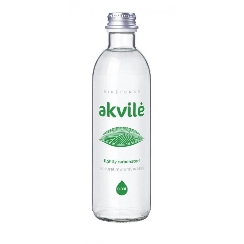 NATURALNA WODA MINERALNA LEKKO GAZOWANA 330 ml (SZKŁO) - AKVILE
